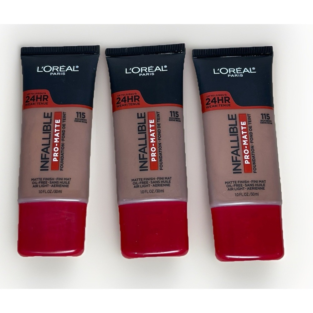L'Oreal Paris Infallible Pro-Matte Liquid‎ Foundation Makeup 115 Rich Ebony
